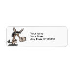 funny stubborn donkey cartoon custom return address labels