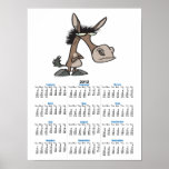 funny stubborn donkey cartoon posters