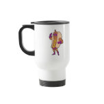 funny super hero hot dog character coffee mugs