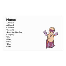 funny super hero villian peanut character business card templates