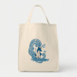 funny surfing shark vector cartoon art bags