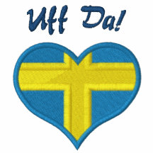 Funny Swedish Uff Da with Heart  Flag of Sweden Polo Shirt