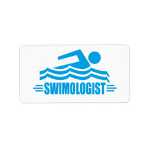 Funny Swimming Personalized Address Labels