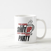 Funny tea party humour mugs
