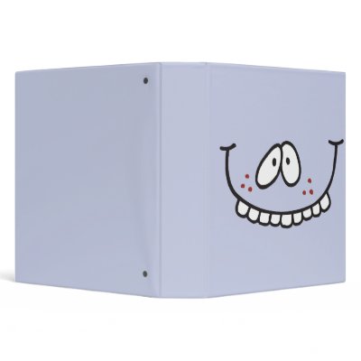 funny teeth smiley periwinkle notebook vinyl binders by dooni_notebooks