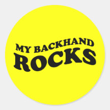 Funny Tennis Sticker Gift: My backhand rocks