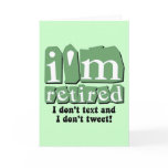 Funny text tweet retirement card