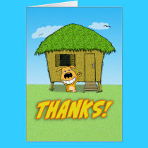 Funny Thank You Card with Cute Dog cards