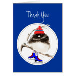 Funny, Thank You, Figure Skating  Sport Bird Greeting Cards