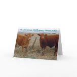 Funny Thank You - Red Cow Animal Humour - Ranch