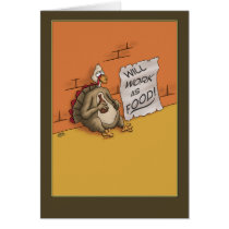 Funny Thanksgiving Cards: Down and out cards