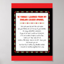 Funny Things I Learned From English Cocker Spaniel Print
