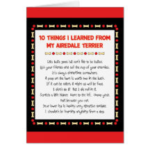 Funny Things I Learned From My Airedale Terrier Greeting Cards