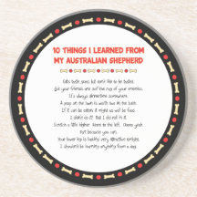 Funny Things I Learned From My Australian Shepherd Beverage Coasters