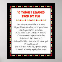 Funny Things I Learned From My Pug Poster