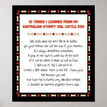 Funny Things I Learned From Stumpy Tail Cattle Dog Poster