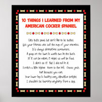 Funny Things Learned From American Cocker Spaniel Poster