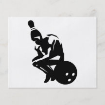 funny thinking bowling man graphic flyers