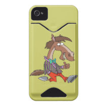 funny thumbs up nerdy horse cartoon id iphone 4 covers