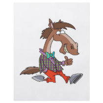 funny thumbs up nerdy horse cartoon flyer design