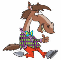 funny thumbs up nerdy horse cartoon photo cutouts