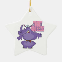 funny tight squeeze belted rhino cartoon christmas tree ornaments