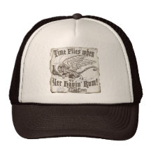 Funny Time Flies when yer having Rum Trucker Hats