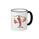 funny toasting lobster cartoon coffee mug