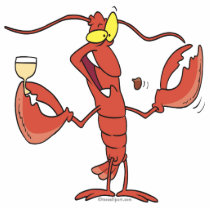 funny toasting lobster cartoon photo cutout
