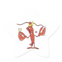 funny toasting lobster cartoon stickers