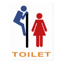 Funny Toilet Sign Post Card