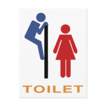 Funny Toilet Sign Post Card