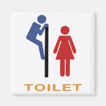 Funny Toilet Sign Refrigerator Magnet
