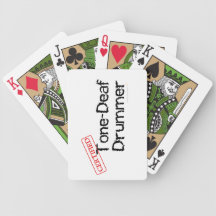 Funny Tone Deaf Drummer Music Custom Playing Cards