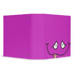 funny tongue out face purple notebook 3 ring binder