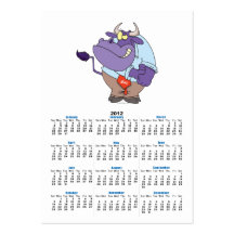 funny tough bull cartoon business cards