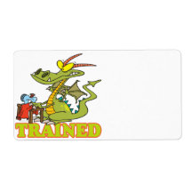 funny trained dragon cartoon character shipping labels