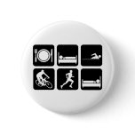 Funny triathlon pinback button
