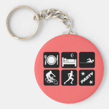 Funny triathlon keychain