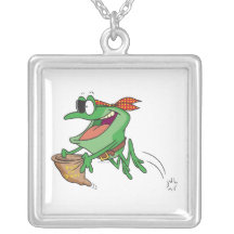 funny trick or treating pirate froggy frog necklaces
