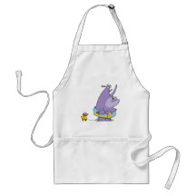funny tub tubby time rhino cartoon apron