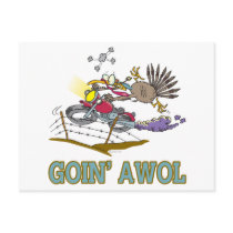 funny turkey going AWOL Postcard