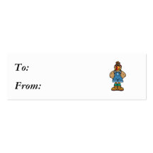 funny turkey in overalls business card template