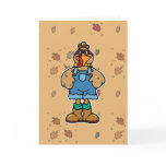 funny turkey in overalls greeting cards