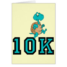 Funny turtle 10K run Greeting Card