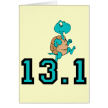 Funny turtle half marathon cards