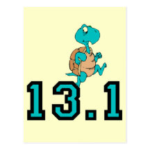 Funny turtle half marathon post card