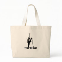 Funny, "Tying the knot" wedding design Bags