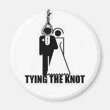 Funny, "Tying the knot" wedding design Fridge Magnet