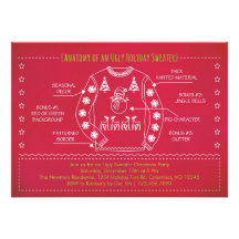 Funny Ugly Sweater Christmas Invitation